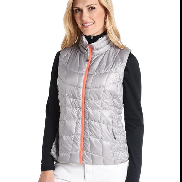 Obermeyer Jackets & Blazers - Obermeyer Reversible Puffer Vest Grey & White & Orange Zipper Size Medium